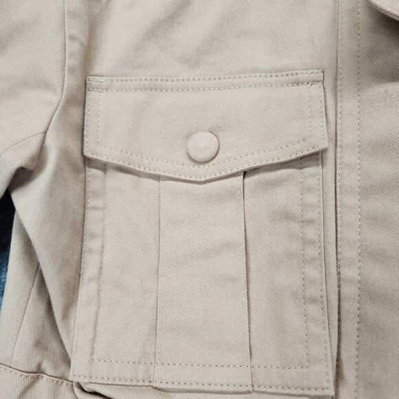 NEW Express Twill Oversized Belted Utility Jacket Brown Women's Small $138 - Picture 5 of 14